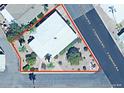 Aerial view of the property with the property lines outlined in red at 120 N Val Vista Dr # 272, Mesa, AZ 85213