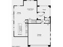 Open-concept floor plan features a kitchen, great room, dining area, garage, powder room, and porch at 14665 W Sand Hills Rd, Surprise, AZ 85387