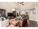 Spacious living room with hardwood floors, vaulted ceilings and an open floor plan at 618 E Manzanita Pl, Phoenix, AZ 85020
