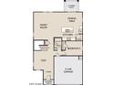 First floor layout showcases an open kitchen, dining, living area and flex room plus a 2 car garage at 3908 S 98Th Ln, Tolleson, AZ 85353