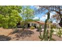This desert home boasts beautiful xeriscaping and mature cacti adding unique charm to the front yard at 11011 N 39Th St, Phoenix, AZ 85028
