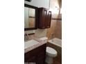 Updated bathroom with granite countertops, modern fixtures, and a tiled shower at 1009 E Hampton Ave, Mesa, AZ 85204