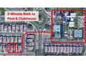 Aerial view of the neighborhood homes 2-minute walk to the pool, tennis courts, and clubhouse at 9738 E Tumeric Ave, Mesa, AZ 85212