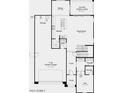 Detailed floor plan showcasing a three-car tandem garage, flex room, kitchen, great room, and covered outdoor living space at 17149 W Sweet Iron Pass, Surprise, AZ 85387