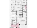 Detailed floor plan showcasing the layout of a spacious home with four bedrooms and a three-car tandem garage at 20739 E Arroyo Verde Dr, Queen Creek, AZ 85142