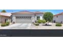 Charming single-story home with a two-car garage, desert landscaping, and shade tree at 60 S Agua Fria Ln, Casa Grande, AZ 85194