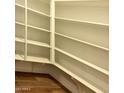 Custom white shelving units provide ample storage and organizational space at 18354 W Patrick Ln, Surprise, AZ 85387