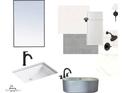 Selection of bathroom finishes for the new construction including vanity, countertop, and fixtures at 1897 E Long Rifle Rd, Phoenix, AZ 85086
