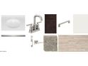 Bathroom fixtures and finishes featuring a sleek faucet, dark wood cabinets, and stylish flooring, blending form and function at 2654 E Rustler Rd, San Tan Valley, AZ 85140