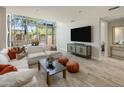 Bright living room with floor-to-ceiling windows, modern furniture, and stylish accents at 15215 N Kierland Blvd # 101, Scottsdale, AZ 85254