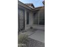 Close up of the front door and entryway featuring modern door with intricate design at 31138 N 130Th Ln, Peoria, AZ 85383