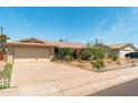 Single-Gathering home featuring desert landscaping, a two-car garage, and mature desert trees at 8116 N 55Th Dr, Glendale, AZ 85302