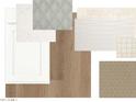 A curated selection of interior design materials, including flooring, tile, and cabinet finishes at 3672 W Horse Trail Way, San Tan Valley, AZ 85144