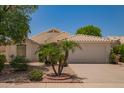 Charming single-story home with desert landscaping, palm trees, and a two-car garage at 10845 W Manzanita Dr, Peoria, AZ 85345