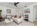 Stylishly decorated living room with an open floor plan and modern design at 515 S Saguaro Way, Mesa, AZ 85208