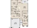 Detailed floor plan showcasing a 3-bedroom, 2-bath layout with a kitchen, dining area, great room, den, and two-car garage at 3334 E Valleyhigh Trl, San Tan Valley, AZ 85143