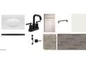 Modern bathroom design showcasing sink, faucet, cabinet, handle, shower hardware, carpet, and tile flooring at 2367 E Homesteader Rd, San Tan Valley, AZ 85140