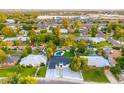 Aerial view of home showcasing the lush backyard, pool, mature trees, and neighborhood amenities at 1535 W Berridge Ln, Phoenix, AZ 85015