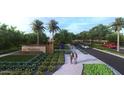 Beautiful Fulton Homes Prasada community entrance with landscaping and palm trees at 15668 W Pershing St, Surprise, AZ 85379