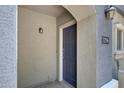 Inviting front door with a textured wall and overhead lamp at 280 S Evergreen Rd # 1296, Tempe, AZ 85288