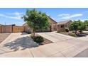 Beautiful single-story home featuring a long driveway, well-kept lawn, and mature trees at 3597 E Henson St, San Tan Valley, AZ 85140