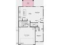 Open-concept floor plan highlighting the kitchen, dining area, great room, foyer, bedroom 4 and access to the 2-car garage at 25228 N 165Th Ln, Surprise, AZ 85387