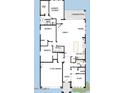 Detailed floor plan showcasing open-concept living area, modern kitchen, private owner's suite, and two car garage at 32978 N 132Nd Ln, Peoria, AZ 85383