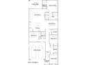 Detailed floor plan of the home with a 2-bay garage, 4 bedrooms and covered patio at 3123 S 155Th Ln, Goodyear, AZ 85338