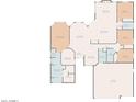 Detailed floor plan showcasing the layout of the home, including the primary bedroom and living spaces at 11008 N 119Th Pl, Scottsdale, AZ 85259