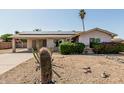 Charming single-story home featuring desert landscaping, a covered carport, and solar panels on the roof at 18818 N 12Th Ave, Phoenix, AZ 85027