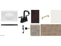 Bathroom material selection showcasing white sink, dark cabinets, gray carpet, and bronze hardware at 2688 E Rustler Rd, San Tan Valley, AZ 85140