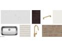 Kitchen material selection showcasing white counters, dark cabinets, stainless sink, and gold hardware at 2688 E Rustler Rd, San Tan Valley, AZ 85140