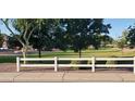 White fence borders a wide swath of well-maintained grass and mature trees at 3247 E Lark Ct, Gilbert, AZ 85297