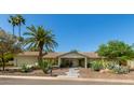 Inviting single-story residence featuring beautiful desert landscaping, mature trees, and inviting curb appeal at 6102 E Aster Dr, Scottsdale, AZ 85254
