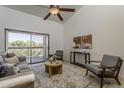 Comfortable living room with balcony access, offering a seamless indoor-outdoor living experience at 205 N 74Th St # 261, Mesa, AZ 85207