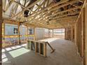 Interior view showcases exposed wood framing, and the infrastructure during construction at 15752 W Camden Ave, Waddell, AZ 85355