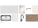 A variety of materials and components to create a modern kitchen design with white cabinets and dark faucet at 3322 E Valleyhigh Trl, San Tan Valley, AZ 85143