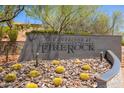 Entrance to the Overlook at FireRock community with desert landscaping including cacti and native trees against a bright sky at 16134 E Ridgestone Dr, Fountain Hills, AZ 85268