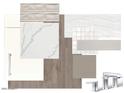 A curated selection of interior design materials featuring neutral tones and varied textures for a sophisticated aesthetic at 17625 W Middlebury St, Surprise, AZ 85388