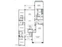 Detailed floor plan showcasing four bedrooms, multiple bathrooms, an open concept kitchen, and a tandem garage at 5857 W Mauna Loa Ln, Glendale, AZ 85306