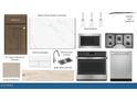 Elegant kitchen finishes featuring stainless steel appliances, white quartz countertops, and stylish backsplash at 5857 W Mauna Loa Ln, Glendale, AZ 85306
