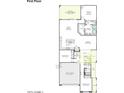 Detailed first-floor plan featuring a primary suite, open living space, and two-bay garage at 1569 E Prescott St, Gilbert, AZ 85298