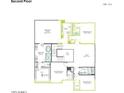Second floor plan featuring primary suite, laundry room, three bedrooms, two baths and a loft at 1343 E Plum St, Gilbert, AZ 85298