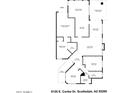 Floor plan showcasing the layout of the home, including bedrooms, kitchen, and living areas at 8120 E Cortez Dr, Scottsdale, AZ 85260