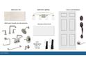 Elegant bathroom showcasing designer tile, fixtures, delicate white paint and modern lighting for a luxurious feel at 14850 N 56Th Dr, Glendale, AZ 85306