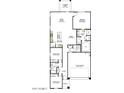 Detailed floor plan showcasing an open-concept living space with three bedrooms, two baths and a two-bay garage at 14850 N 56Th Dr, Glendale, AZ 85306