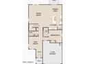 Detailed first floor plan showcasing the layout of the Gathering room, kitchen, dining area, and garage at 1932 E Night Rider Rd, San Tan Valley, AZ 85140