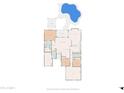 Layout of the home featuring the primary bedroom, Gathering room, kitchen and garages at 2990 N Pearl Ct, Casa Grande, AZ 85122