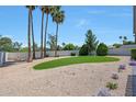 Expansive backyard featuring a meticulously maintained lawn, mature trees, and privacy landscaping in a desert landscape at 12222 N 74Th St, Scottsdale, AZ 85260