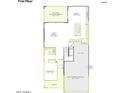 First floor plan showcasing an open layout with a kitchen, living and dining area at 2096 E Mill Rd, San Tan Valley, AZ 85140